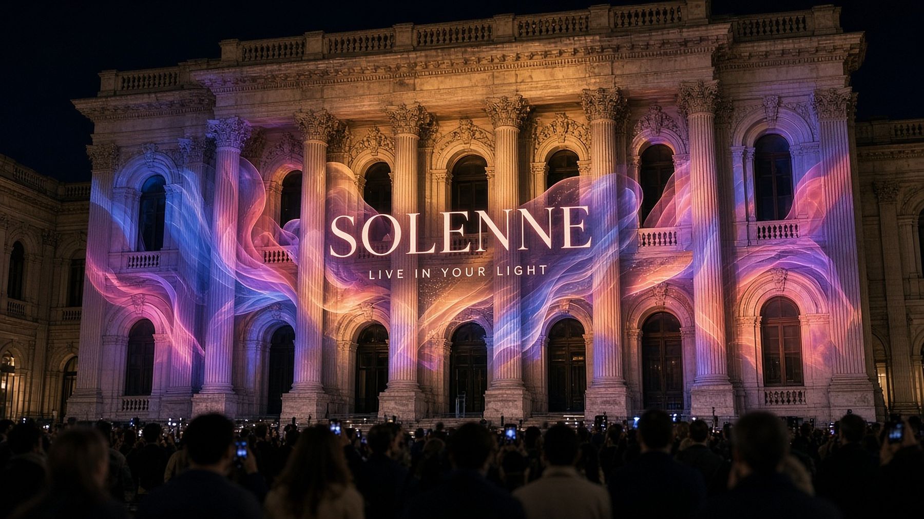 Projection mapping on a building facade