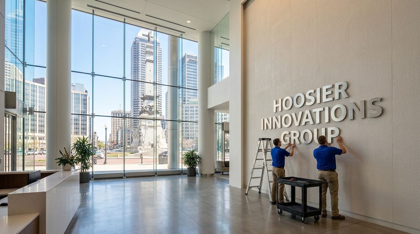 Graphic installation in Indianapolis, Indiana: storefront and window graphics by NGI