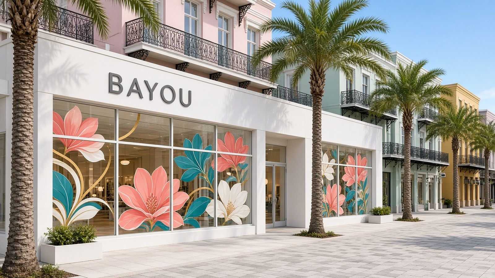 Graphic installation in New Orleans, Louisiana: storefront and window graphics by NGI