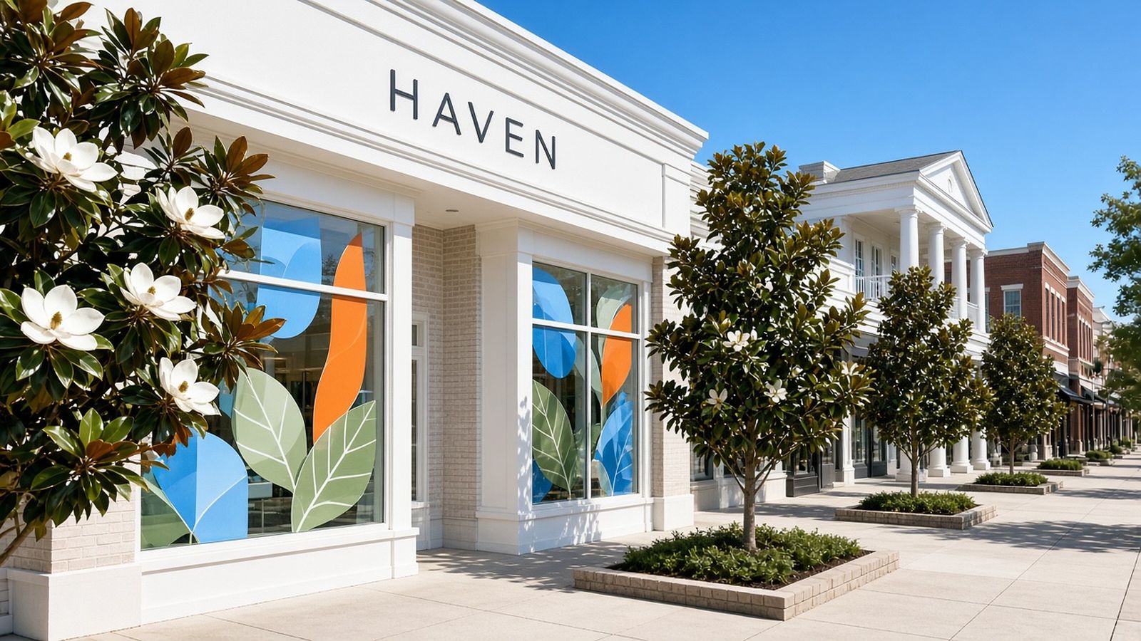 Graphic installation in Jackson, Mississippi: storefront and window graphics by NGI